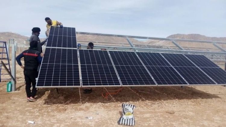 Start of P.V panels installation in Zagros 5 M.W solar power Plant with Monenco Iran supervision