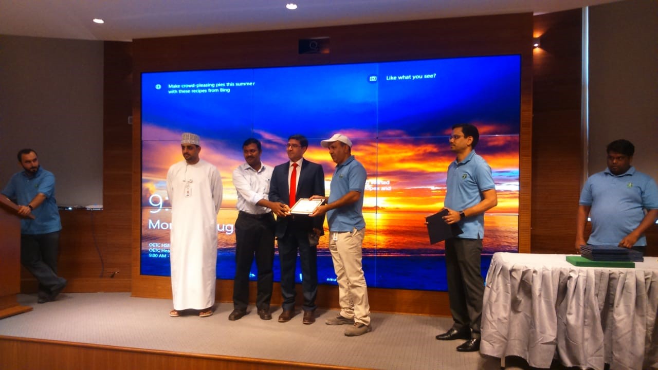 Certificate of Appreciation from Oman Electricity Transmission Company