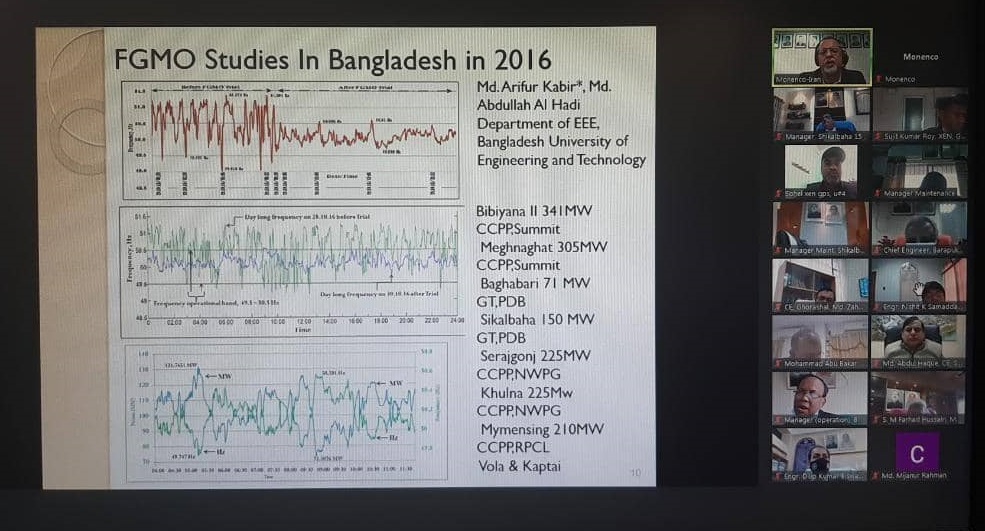 Holding the educational workshop on Bangladesh power plants participation in controlling network frequency and voltage