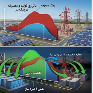استفاده از ذخیره‌سازها در رفع ناترازی تولید و مصرف برق در وضعيت شبکه برق كشور